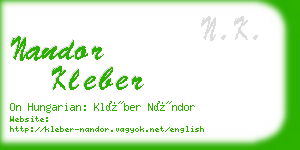 nandor kleber business card